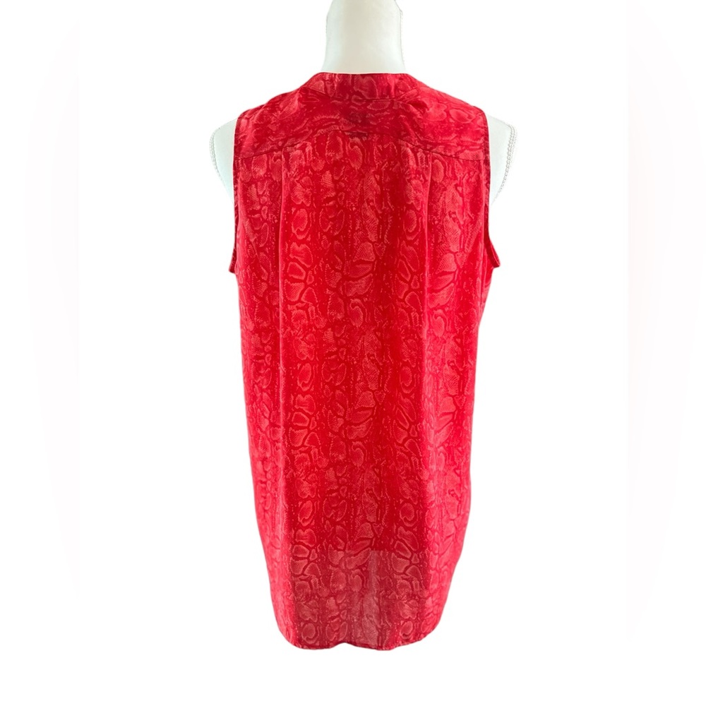 JNY Jones New York Red Snake Skin Pattern Blouse - Size Medium - Picture 9 of 13